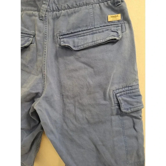 Timberland Mens Classic Cargo Chino Light Blue Distressed Shorts Size 33 - Picture 6 of 12